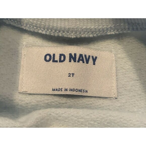 Old Navy Girls Graphic Sweatshirt Size 2T Light Blue Drawstring Hem Long Sleeve - Picture 7 of 11